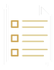Document assessment icon with bullet points