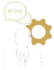 Business consultant icon with speech bubble symbol