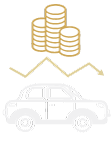 Car ownership savings illustration with reduced expenses and improved cash flow